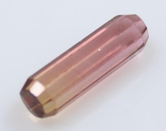 Faceted Watermelon Tourmaline Tube: Natural Gemstone for Jewelry (13x4 MM)