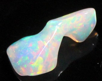 Natural Fire Opal Tumble, White Ethiopian Opal Tumble, 2.45 Carats, 17x8x3 MM Polished Opal, Loose Gemstones, October Birthstone