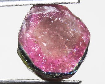 Watermelon Tourmaline Slice: 4.30 Carat Fancy Cut Gemstone
