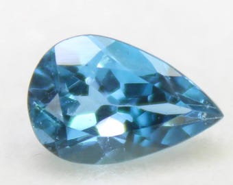 Faceted London Blue Topaz Pear Shape: 1.75 Carat Gemstone