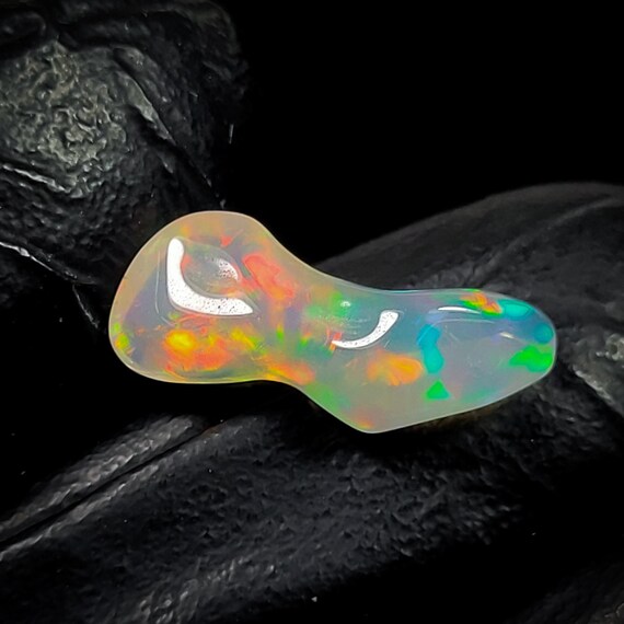 Welo Fire Opal Tumble, Polished Ethiopian Gemstone, October Birthstone (12x7x7 MM)