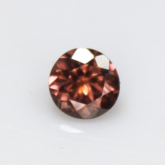 Faceted Pink Zircon Gemstone: 0.85 Carat Round Stone, Jewelry Making