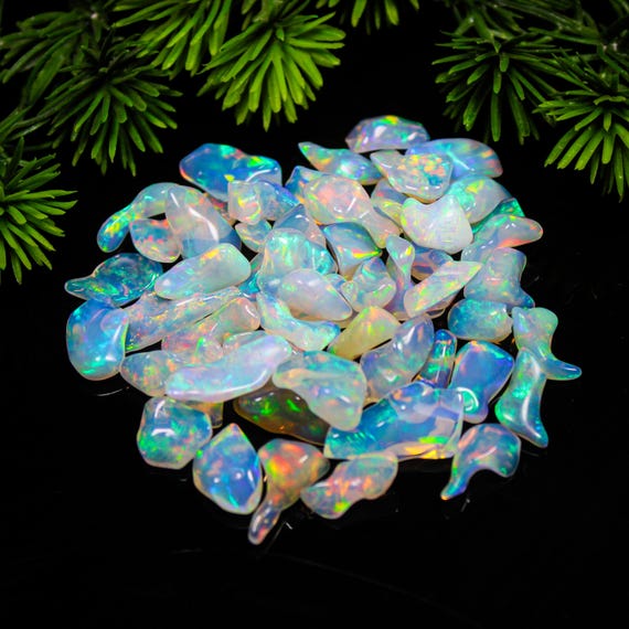 100 Ethiopian Welo Opal Crystals: AAA Grade Fire Opal Rough, 5-15mm