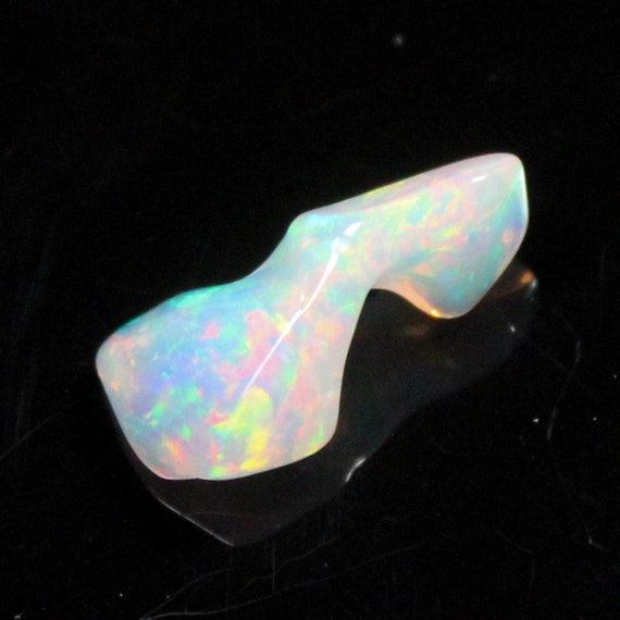 Natural Fire Opal Tumble, White Ethiopian Opal Tumble, 2.45 Carats, 17x8x3 MM Polished Opal, Loose Gemstones, October Birthstone