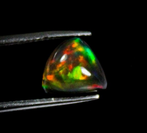Natural Black Ethopian Opal Cabochoan,Amazing Black Opal 1.85 Ct Piece,Beautiful Trillion Black Opal,Amazing Quality 8x5 MM