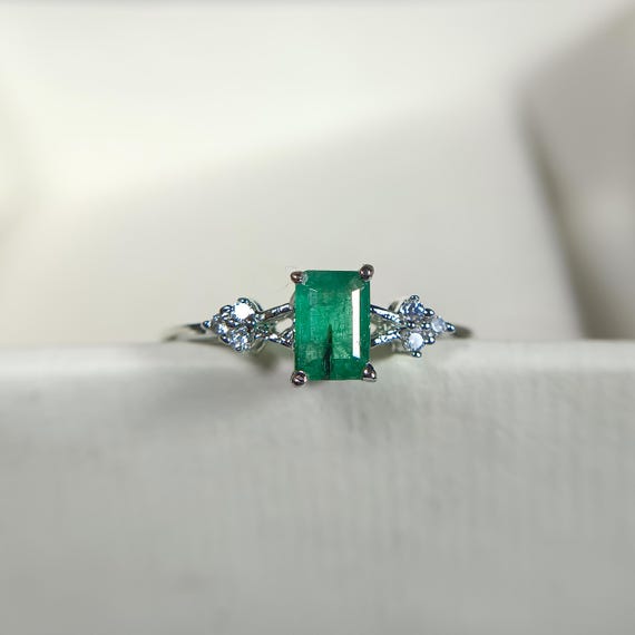 Natural Green Zambian Emerald Ring Vintage Ring With 925 Sterling Silver Available With All U.S Sizes