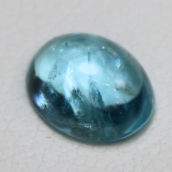 Natural Blue Apatite Cabochon: 1.25 Carat In Oval Shape Gemstone, 8x6x3 mm