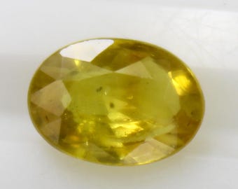 Natural Faceted Yellow Sapphire Piece In Oval Shape 1.10 Carats 7x5x3 mm Size