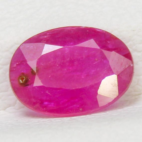 Natural Pink Ruby Rose Faceted Gemstone: (8x6x2 mm 0.90 Carat) Jewelry Making Stone