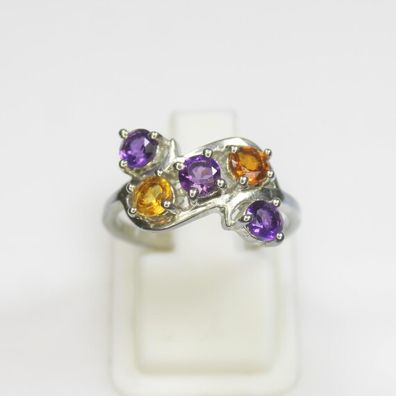 Natural Citrine Purple Amethyst Ring Amazing .925 Sterling Silver Ring, Beautiful Ring ,Silver Ring, All U.S Ring Sizes Available