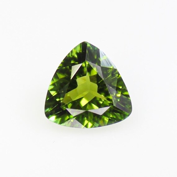 Natural Green Tourmaline Gemstone: AAA+ Trillion Cut, 1.65 CTS (8x8x4 MM)