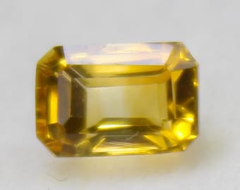Natural Citrine Gemstone: Faceted Cushion Cut, Jewelry Making Stone (6x4x3.5 mm, 0.80 Carat)