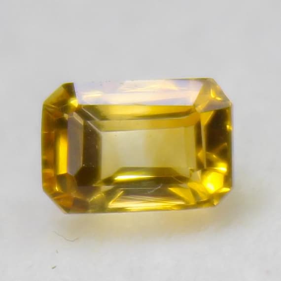 Natural Citrine Gemstone: Faceted Cushion Cut, Jewelry Making Stone (6x4x3.5 mm, 0.80 Carat)