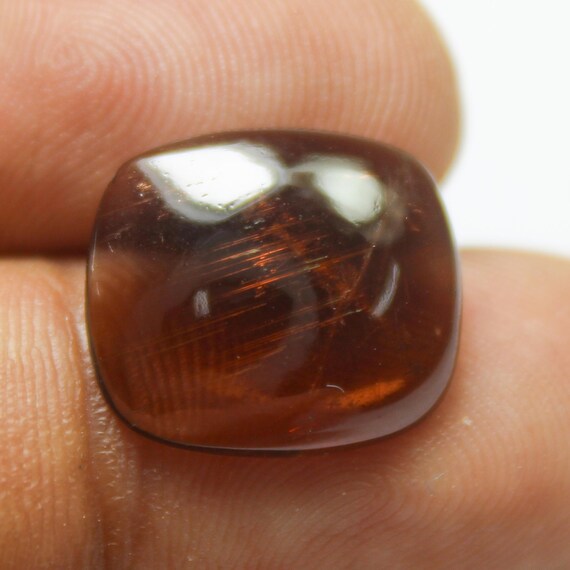 Brown Tourmaline Cabochon: Cushion Cut Gemstone, 5.60 Carats