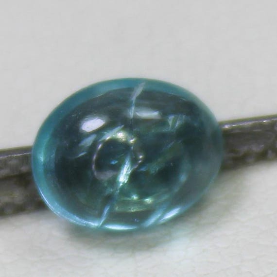 Natural Blue Apatite Cabochon: 0.90 Carat In Oval Shape Gemstone, 7x5x3 mm