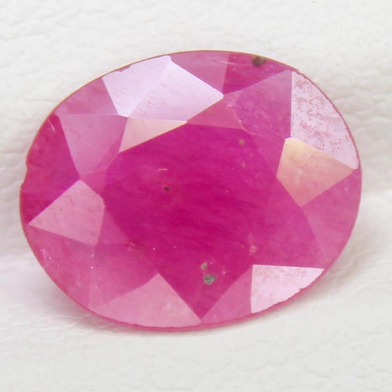 Natural Pink Ruby Faceted Gemstone: (10x8x2 mm 1.45 Carat) Jewelry Making Stone