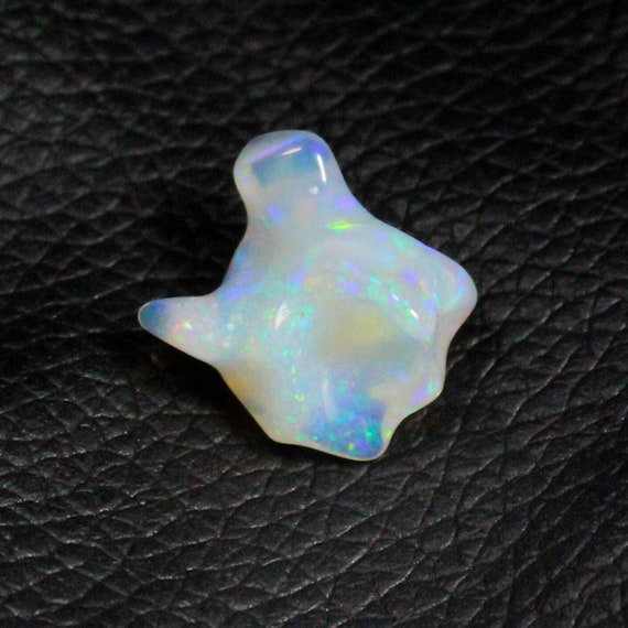 Natural White Fire Ethiopian Opal Polished Tumble For Jewelry Making And Collection 8.70 Carats Piece 15x13x10 mm Size In AAA+ Quality