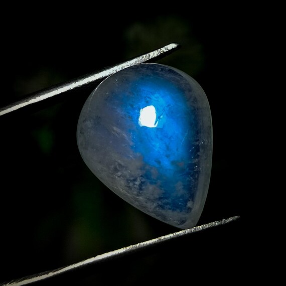Amazing Quality Natural Rare Rainbow Moonstone Pear ,High Quality Of Moonstone For Jewelery Making 12.20 Cts Piece,Huge 17X14X6 mm