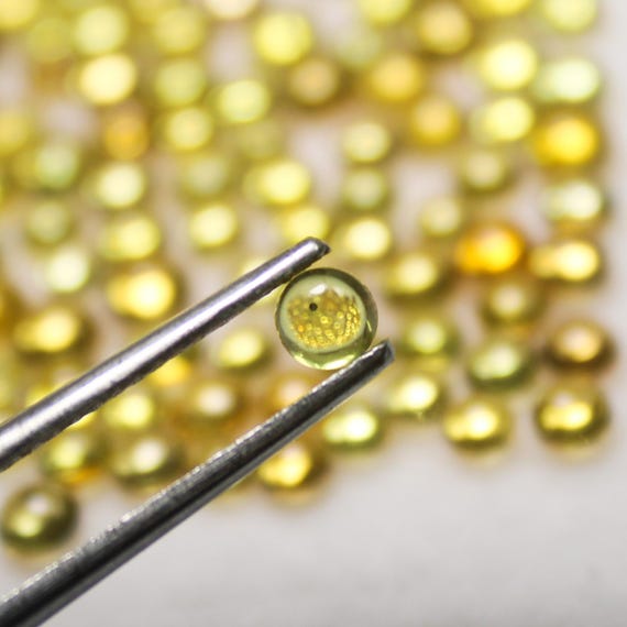 Yellow Sapphire Cabochon Lot: 3mm-4mm Round Gemstone