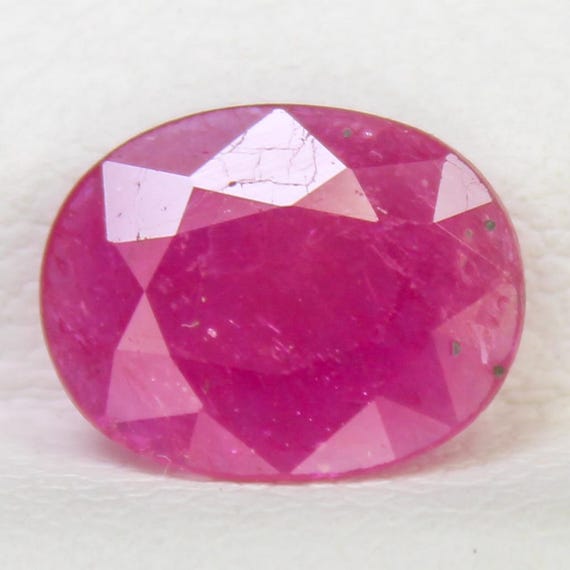 Natural Pink Ruby Rose Faceted Gemstone: (9x7x2 mm 1.25 Carat) Jewelry Making Stone