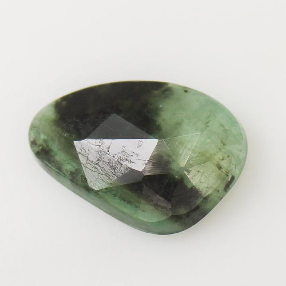 Natural Faceted Rose Cut Green Emerald Gemstone: 3.85 Carat Fancy Cut