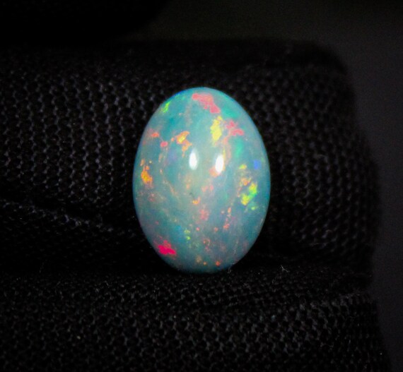 Natural Ethopian Opal Cabochoan,Amazing Blue Opal 2.25Ct Piece,Beautiful Oval Blue  Opal,Amazing Quality 11x9x5 MM