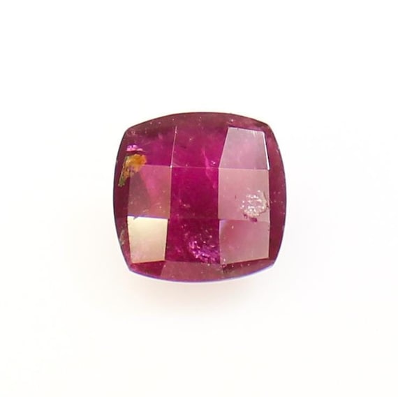 Natural Pink Tourmaline Gemstone: Checker Cut Cushion, 3.55 CTS (9x9x6 MM)