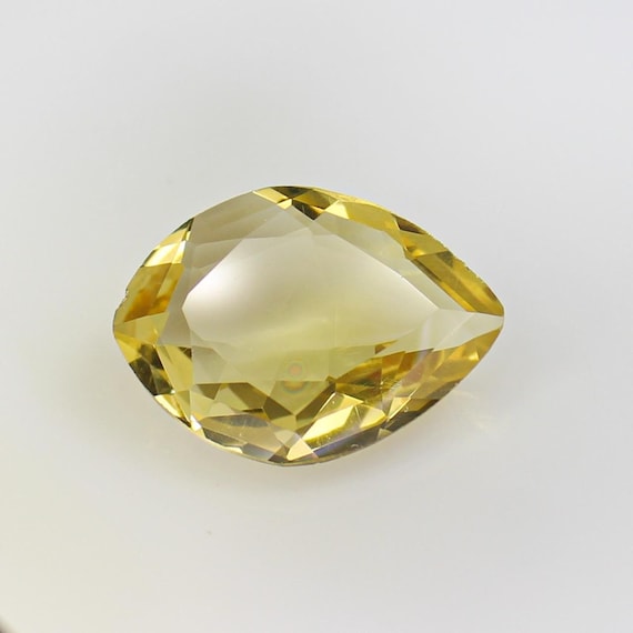 Natural Faceted Honey Quartz In Fancy Shape Yellow Honey Quartz 21x16x7 MM 13.20 Carats Quartz Gemstone For Making Jewelry Ring ,Pendent