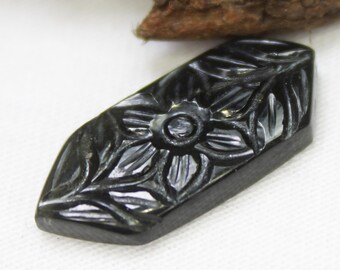Dark Green Tourmaline Carving: 6.70 Carats, 21x9x3 mm Fancy Gemstone