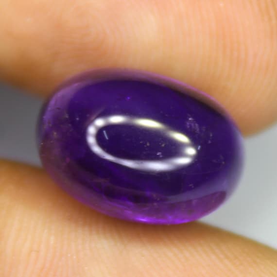 Natural Purple Amethyst Cabochon Piece In Oval Shape 8.60 Carats 14x10x7 mm Size
