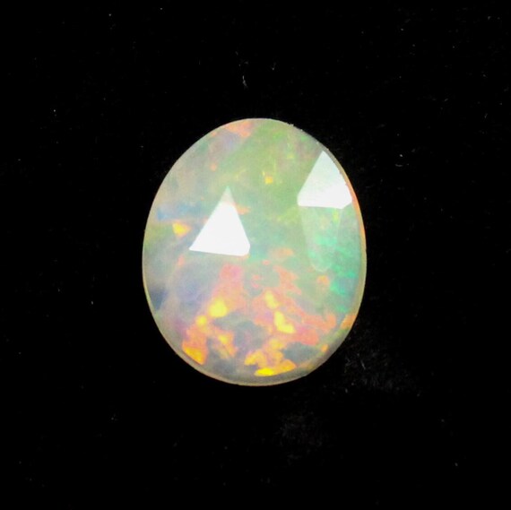 Natural Ethiopian Opal Slice: Rose Cut Gemstone, Jewelry Making (2.00 Cts, 13x10x3 MM)