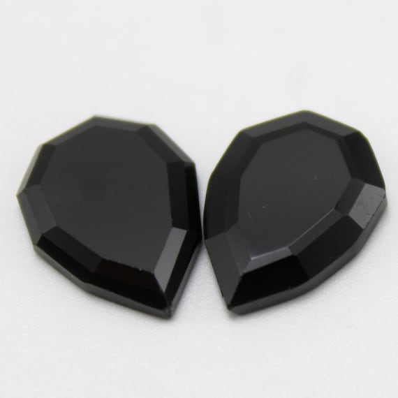 Black Spinal Pair Spinal Gemstone: Faceted Jewelry Making (15x11x3 MM, 12.45 CTS )