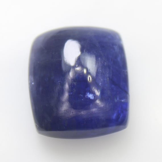 Natural Tanzanite Cushion Cabochon: Loose Purplish Blue Gemstone, 13.50 Carat