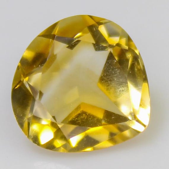 Natural Citrine Gemstone: Faceted Heart Shape Cut, Jewelry Making Stone (9.5x9.5x5 mm, 2.40 Carat)