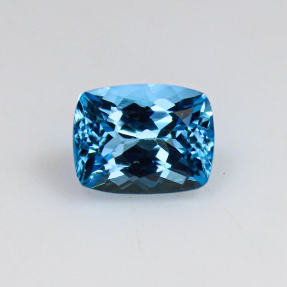 3.00Cts Blue Topaz, Cushion Cut  Natural Gemstone, Faceted Cushion Loose Stone for Jewelry Making, December Birthstone 10x8x5mm