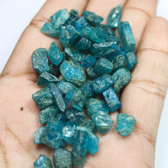 Natural Neon Blue Apatite Raw For Cutting And Making , Amazing High Quality Neon Blue Raw, Beautiful 7-14 mm Size Beautiful AA High Quality