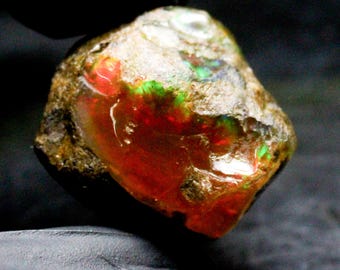 Ethiopian Opal Specimen: Multi-Fire Raw Crystal, 90.30 Carats