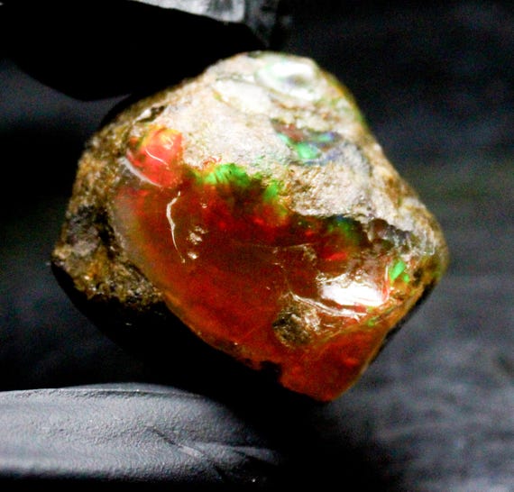 Ethiopian Opal Specimen: Multi-Fire Raw Crystal, 90.30 Carats
