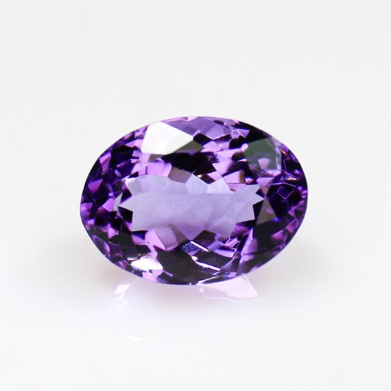 AAA+ Amethyst Faceted ,Natural Purple Amethyst Gemstone, Oval Shape Cut Loose Stone for Jewelry Making, Ring, 14X10X8 mm.