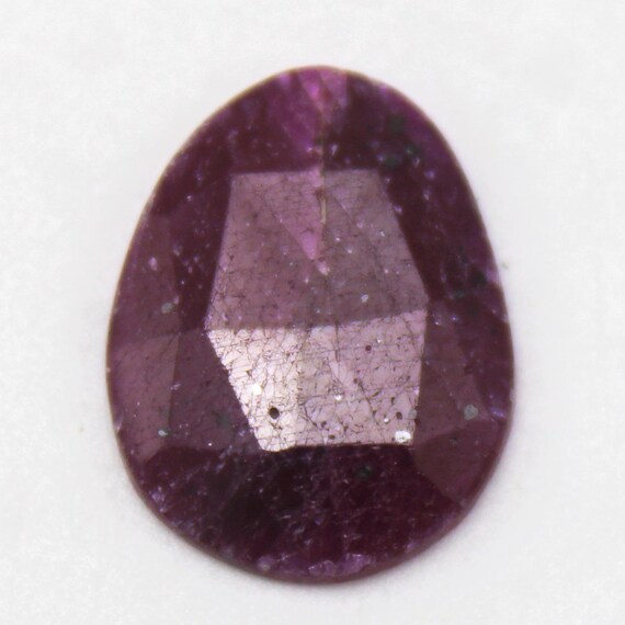 Natural Pink Ruby Rose Cut Gemstone: 4.70 Carat, 14x11x2 mm, Non-Heated