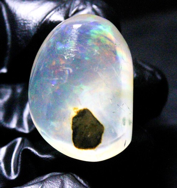 Natural Ethiopian Opal Specimen: Polished Raw Multi Fire Opal (30x21x15 MM, 53.15 Carats)