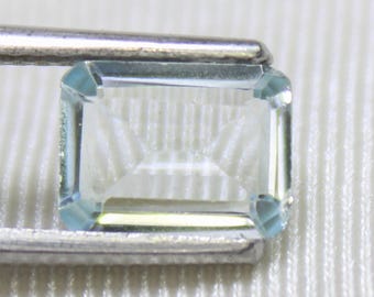 Natural Aquamarine Faceted Octagon Shape For Pendents, Rings, Jewelry Making 1.10 Carats 7.5X5.8X3 mm