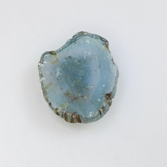 Blue Tourmaline Slice: Polished Gemstone for Jewelry Making (5.55 CTS, 13x11x3 MM)