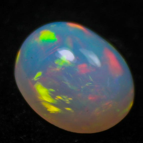 Natural Ethiopian Opal Cabochon: Multi Fire Oval Gemstone (2.85 Carat)