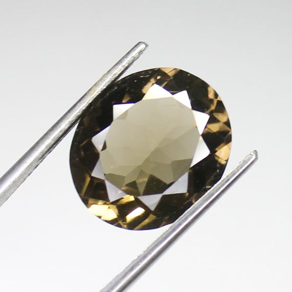 Faceted Smokey Quartz Stone: 6.80 Carat Oval, Jewelry Making