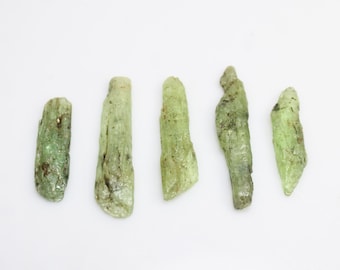 Raw Green Kyanite Crystal: Natural Gemstone for Jewelry Making