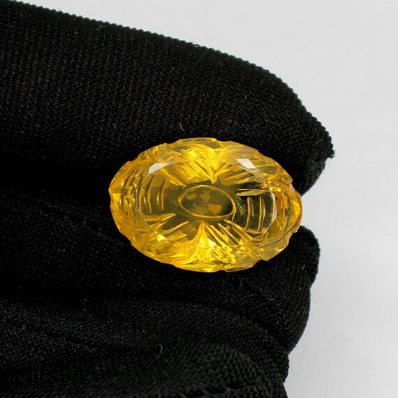 Natural Citrine Carving,Amazing Yellow Citrine Carving 17 Ct Piece,Beautiful Oval Citrine Carving,Amazing Quality 21X14 MM
