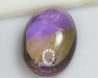 Natural Ametrine Cabochon: Violet Purple & Gold Bi-Color Quartz, 25.30 CT