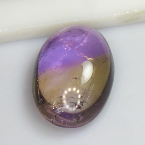 Natural Ametrine Cabochon: Violet Purple & Gold Bi-Color Quartz, 25.30 CT