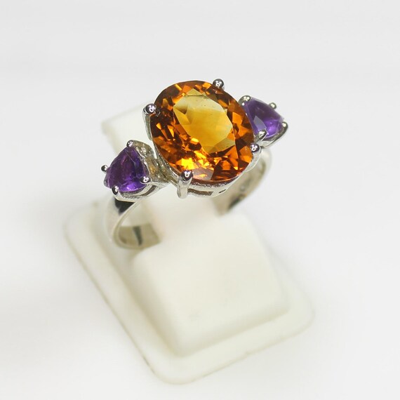 Natural Brandy Color Citrine Ring, Amazing .925 Sterling Silver Ring , Beautiful Ring ,Silver Ring, Citrine Ring,  All  U.S Sizes Available